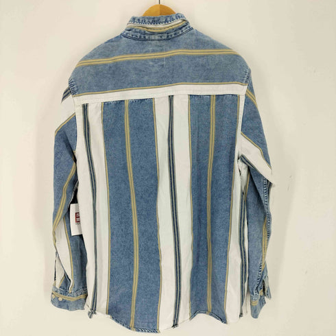 ザラ ZARA RELAXED FIT デニム切替L/Sストライプシャツ メンズ JPN:XL